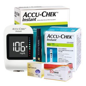 아큐첵 인스턴트 혈당측정기+시험지50매(27년2월)+침100매+솜100매+고급파우치