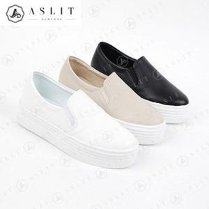 [기타][애슬릿] 베이직 여성 키높이 통굽 슬립온 운동화