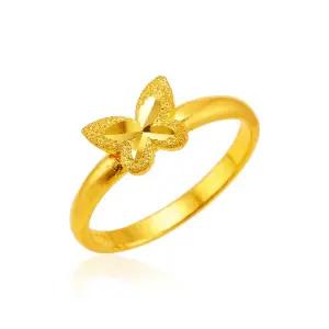 [한국금다이아몬드] 여자 순금 반지 나비 샌딩 컷팅 24K 3.75g 애끼 검지