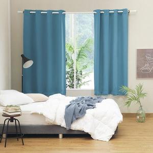 [라이크홈]사계절 프리미엄 암막커튼 아일렛형 작은창 틸블루 2P