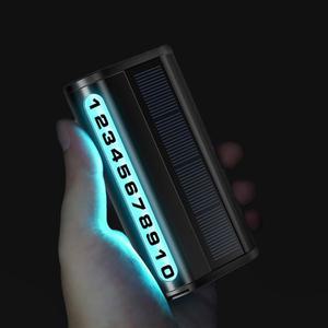 태양광 충전 led 라이트 차량 주차 번호판 회전식 자동차 핸드폰 전화번호 연락처 알림판