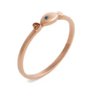 14K 블루아이 하트 물고기 반지 SRS36681