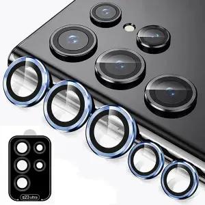 갤럭시S25 S24 S23 S22 플러스 울트라 메탈 카메라 렌즈보호 링 빛번짐방지 강화유리 필름 커버