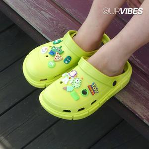 여성 통굽 슬리퍼 5cm 키높이 크록스 사무실 샌들 EVA 푹신한 쿠션 물놀이