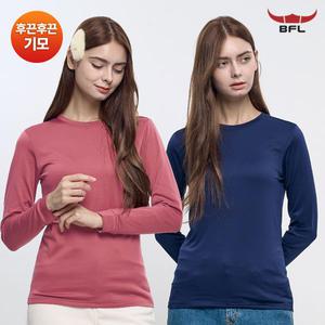 핫걸 여성 약기모 라운드 긴팔 티셔츠(KP43LT066W)A1