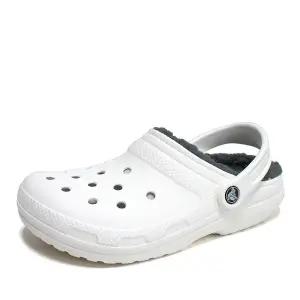 크록스 클래식 라인드 클로그 남성 여성 공용 겨울 방한 슬리퍼 화이트 203591-10M