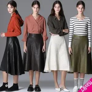 [르오트(LeOT)] FAUX Leather 스웨이드 본딩 스커트-사이즈 55~88까지