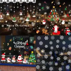 크리스마스 스티커 트리 창문 시트지 정전기 윈도우 유리창 눈꽃 유리에 붙이는 카페 데코