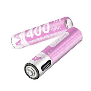 UB539 Coms USB C타입 충전지 3A AAA 4개입 / C타입 충전식 건전지 배터리 / 1.5V 400mAh / LED 표시등