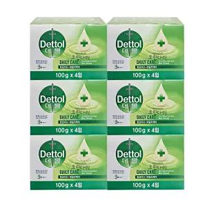데톨 비누 데톨 데일리케어 비누 100g x4입 x6개(총24개)