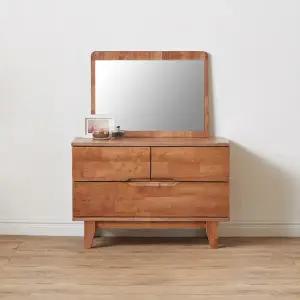 [유니콘]하이디 원목 좌식 화장대 거울 2단 서랍장 고무나무 문갑