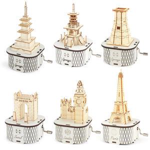 영공방 DIY 수동 오르골 목재 조립 모형키트 : 랜드마크 (1EA)