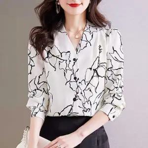 [하프클럽/]브리엘-프린팅 긴팔 셔츠