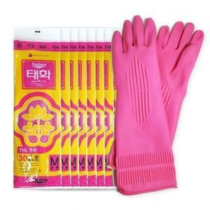 태화 고무장갑 중 M 선밴 분홍 x 10개