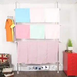 리서스 기둥식 빨래건조대 폭조절 베란다 4단