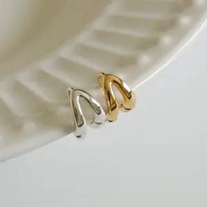 925실버 링 귀걸이 원터치 두줄