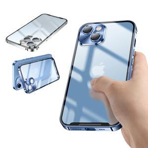 아이폰 12프로 12 반투명 글로시 메탈프레임 심플 슬림 케이스