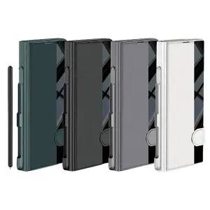 갤럭시 z폴드 7 6 가죽 스탠드 플립 커버 펜 케이스