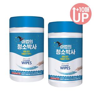마법의 청소박사 160매 2통 찌든때 기름때 제거 세정티슈 거울청소 낙서제거