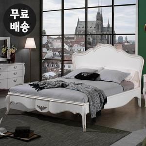 [벤티스가구]셀리 화이트 엔틱침대 마호가니 원목 고급 명품 침대프레임 부부 수입가구 킹사이즈(K)