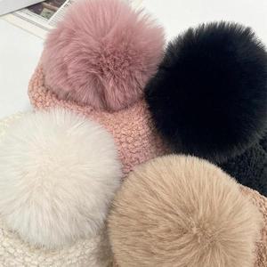 [기타]스유센 여성 귀달이 모자 양털 왕방울 겨울골프