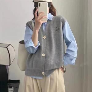 [코코에보니]간절기브이넥니트베스트/브이넥니트/KVE-101