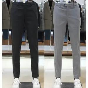 [바쏘](의정부점)FW 수입원사 구김제로 사방스판 히든밴딩 남성정장바지 2종[ 차콜,라이트그레이 ]