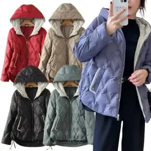후드 오리털 패딩점퍼 프리미엄 흰오리털 빅사이즈 겨울 여성 경량 패딩 의류 점퍼