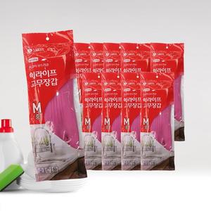 [너만아는잡화점]이라이프 롯데 부드러운 고무장갑 (중) 10켤레