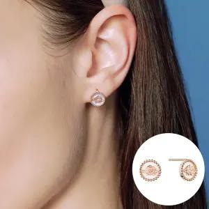 [로즈몽] 실버 자개 귀걸이 라비앙로즈 RC24B19K