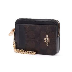 [명품]  카드지갑 가죽 코인 카드슬롯 여성 명품 홀더 동전지갑 브라운 블랙