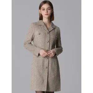 [하프클럽/]울 금장 버튼 라펠 카라 원피스 (택가격398000원)