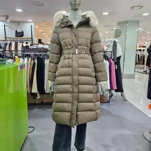 시슬리/애플아울렛/모나미 폭스퍼 벨티드 슬림 구스다운 롱 패딩 SAPD40361