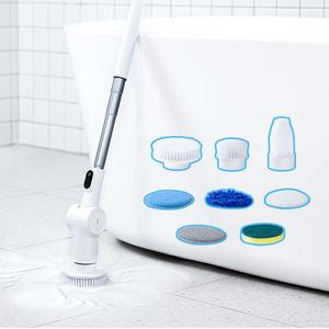 보아르 파워스핀 무선 욕실 청소기 완전방수 전동 물걸레 소형 미니 핸디 핸드 화장실 바닥 변기 청소솔 화이트 단품