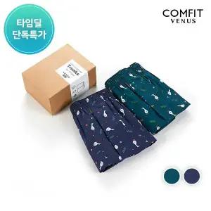 [컴핏비너스] 쾌적한 착용감의 인밴드 2매입 세트 트렁크(YMTE002)