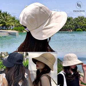 여자 벙거지 모자 찍찍이 버킷 햇 포니테일 캠핑 여행 바캉스