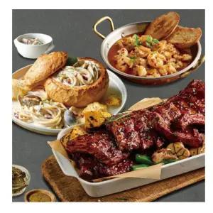 시그니처 바비큐 폭립800g + 빠네 파스타 + 원팩 갈릭 감바스 | 애슐리-홈파티 | 밀키트 야식 캠핑요리 에