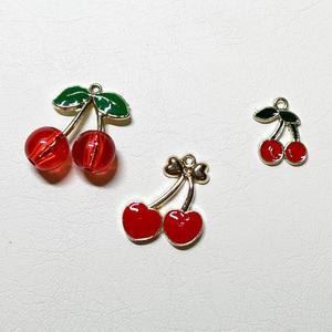 3종 체리 키링 목걸이 만들기 펜던트/에폭 팬던트 아크릴 악세사리 부자재 키링 재료