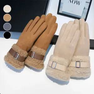 여성 뽀글이 벨트 기모 터치 장갑 ELS-101 택1/겨울 터치형 패션 스마트폰 손가락 방한 여자 겨울용 스마트