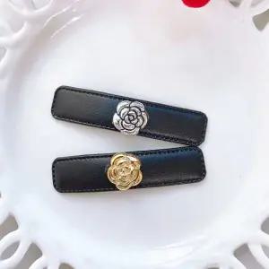 레인걸 [2P세트] 골드실버장미  똑딱핀 옆머리핀 앞머리 포인트 여성헤어핀 (A5669)