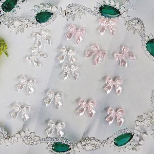 Gonail / 진주빛 꼬리 리본 네일파츠 파우더리본파츠 2컬러 (택1) 5개입