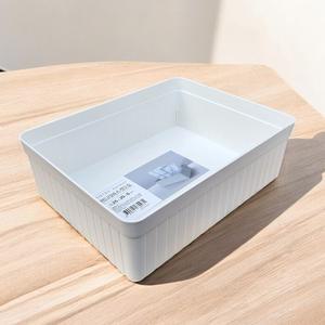 바스켓 낮은 팬트리 바구니 소형 화이트 2호 26x20x8cm