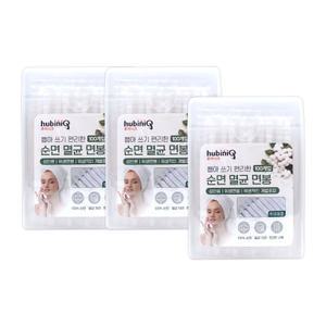 휴비니크 순면 멸균 면봉 100pcs x 3개 (성인용/개별포장)