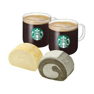 [스타벅스]아메리카노T2+흑임자롤+생크림크레이프롤