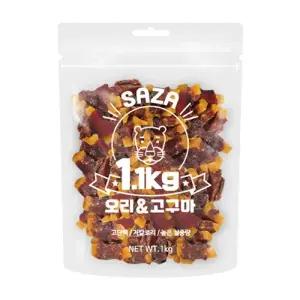 사자 대용량 실속형 1.1kg 오리고구마 강아지 사사미 육포 간식