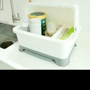 뚜껑있는식기건조대 미니 소형 식기 건조대 싱크대 젖병 이유식 그릇 컵 보관함