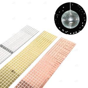 4cm x 30cm 장식 파츠 싸이키 스티커 반사 포인트 거울 미러볼 파티볼 인테리어 리폼 부자재 1P 색상 실버