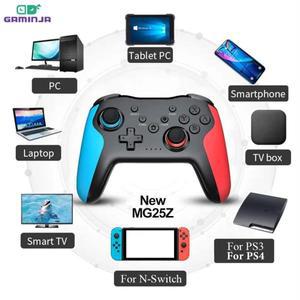 GAMINJA MG25Z 무선 컨트롤러 블루투스 게임 패드 닌텐도 스위치 PS3 PC 조이스틱 듀얼 진동 래그
