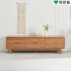 [착불배송] 파란들가구 고무나무원목 3칸2단 1800 원목거실장 거실수납장