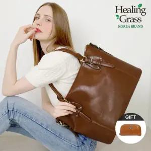 [선물증정] 힐링그래스 2way 고급 비건가죽 토트백 숄더 크로스백 빅사이즈 HGSG2942
